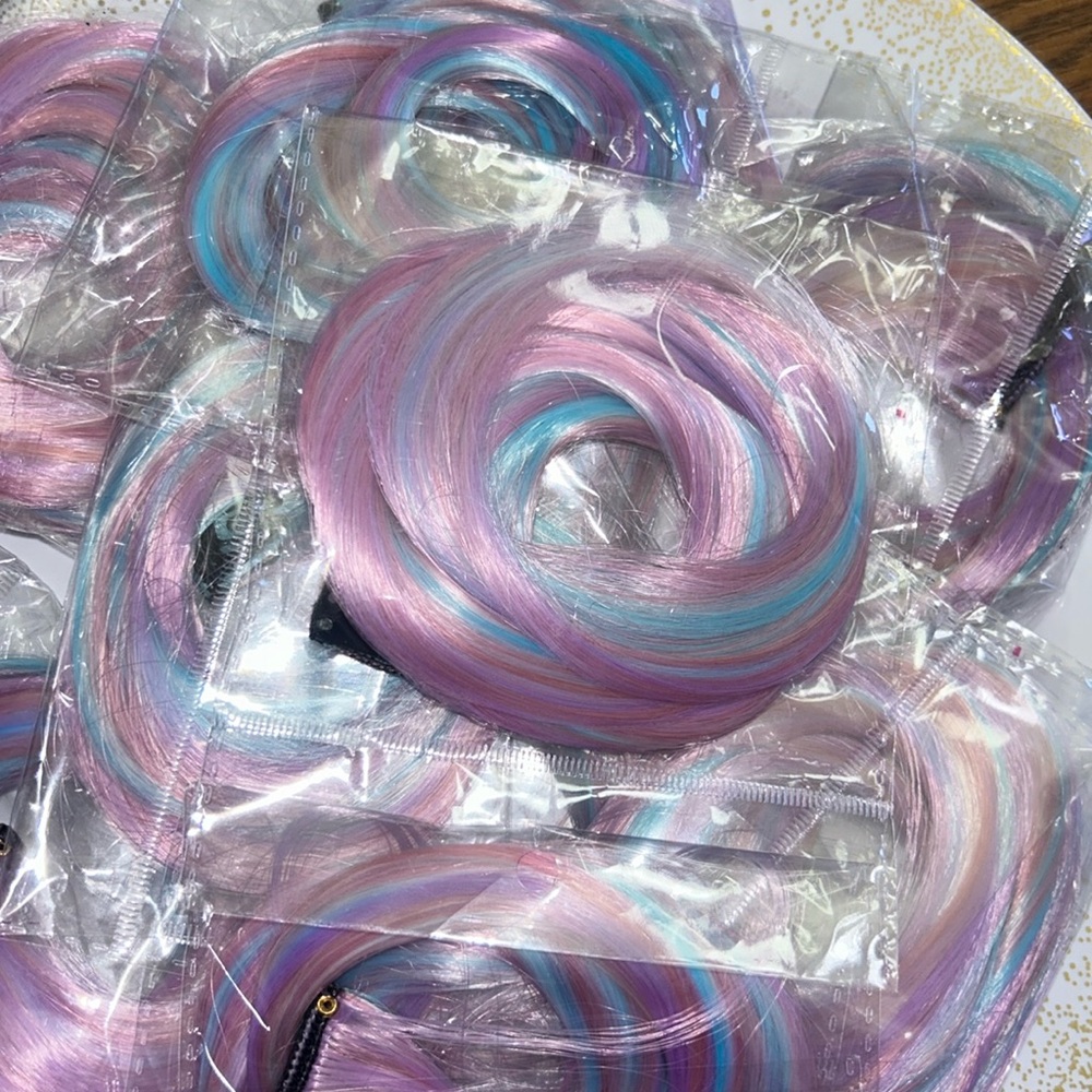 Lavender and Blue Hair Extensions